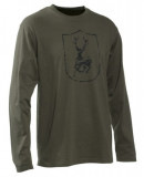  - Tričko s dlhým rukávom Deerhunter Logo kôrovo zelená / XL